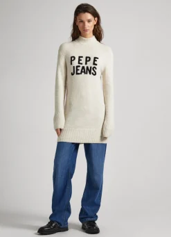 Women Pepe Jeans Turtleneck Dress With Logo