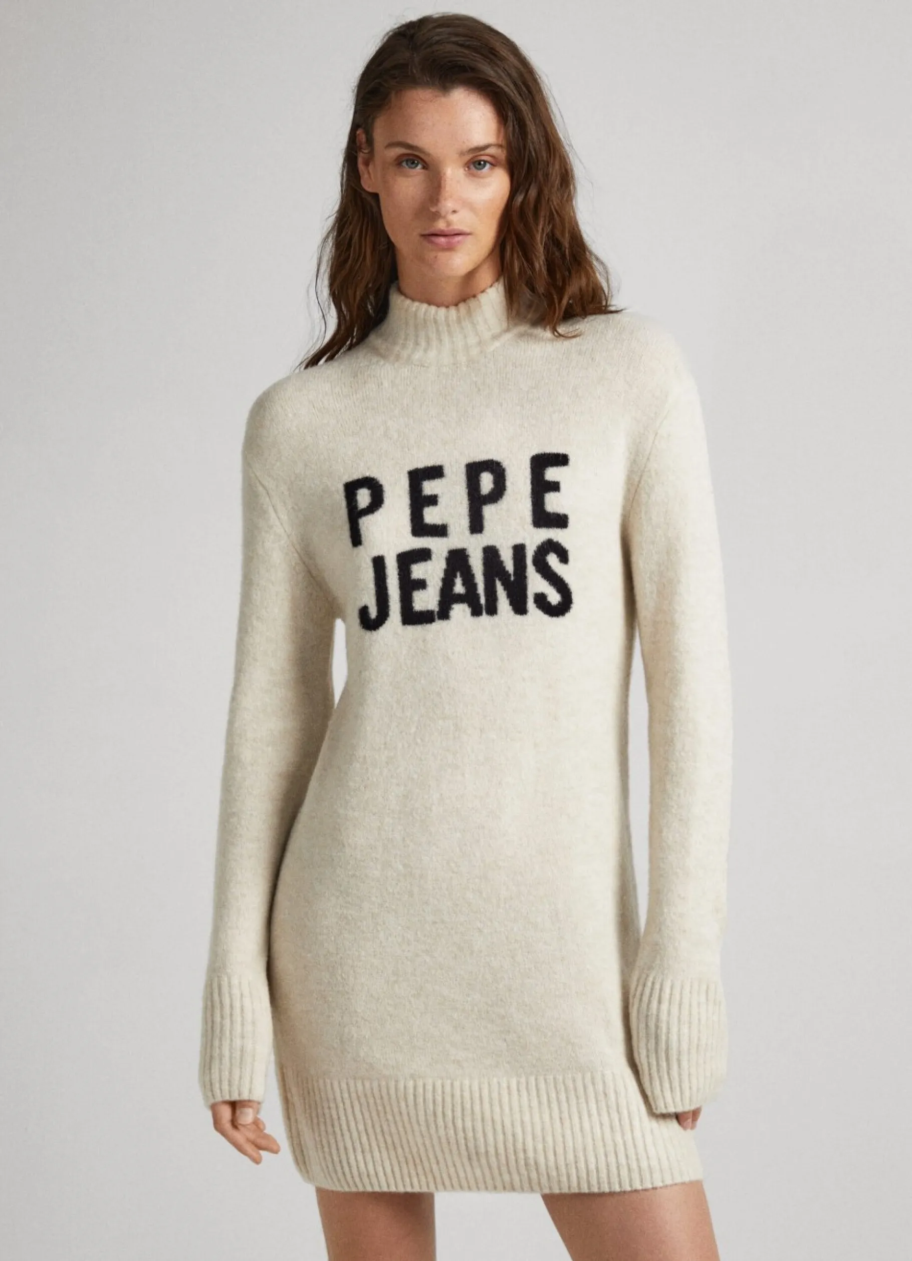 Women Pepe Jeans Turtleneck Dress With Logo