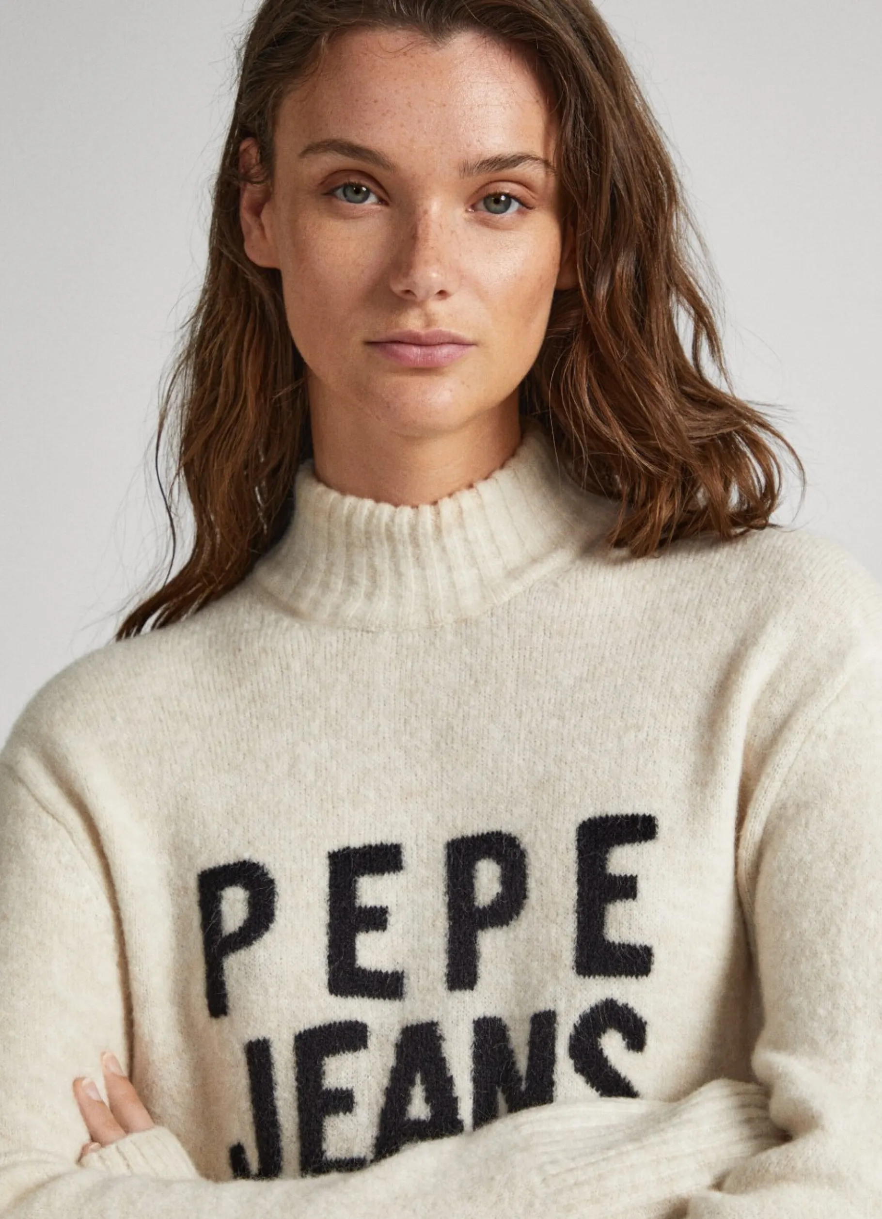 Women Pepe Jeans Turtleneck Dress With Logo