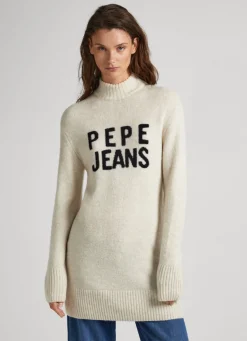 Women Pepe Jeans Turtleneck Dress With Logo