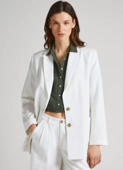 Women Pepe Jeans Twill Fabric Blazer