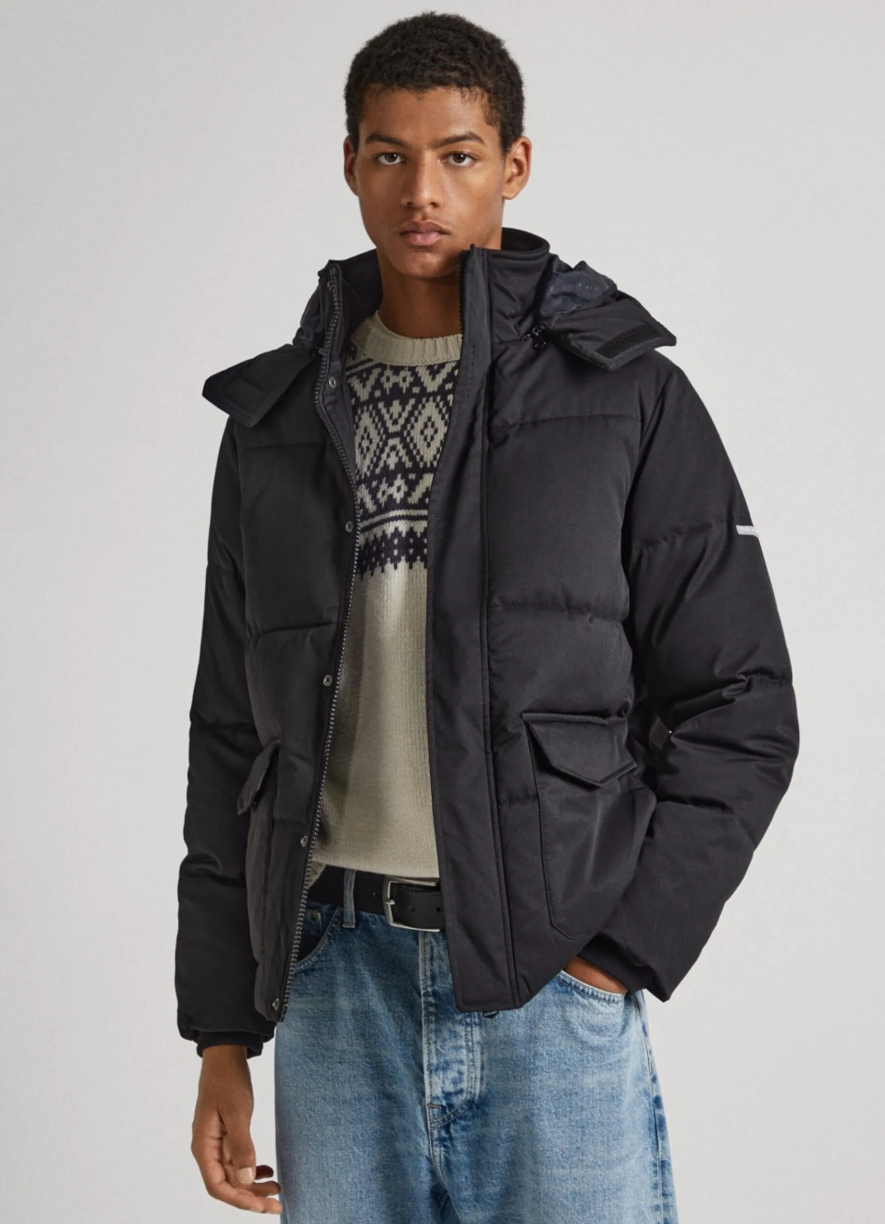 Men Pepe Jeans Twill Padded Down Jacket