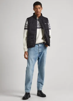 Men Pepe Jeans Twill Padded Waistcoat
