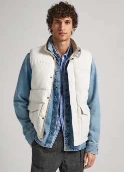 Men Pepe Jeans Twill Padded Waistcoat