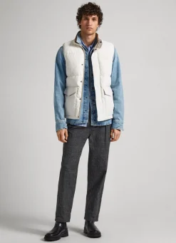 Men Pepe Jeans Twill Padded Waistcoat