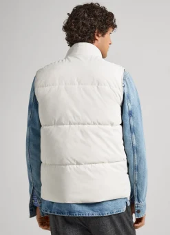 Men Pepe Jeans Twill Padded Waistcoat