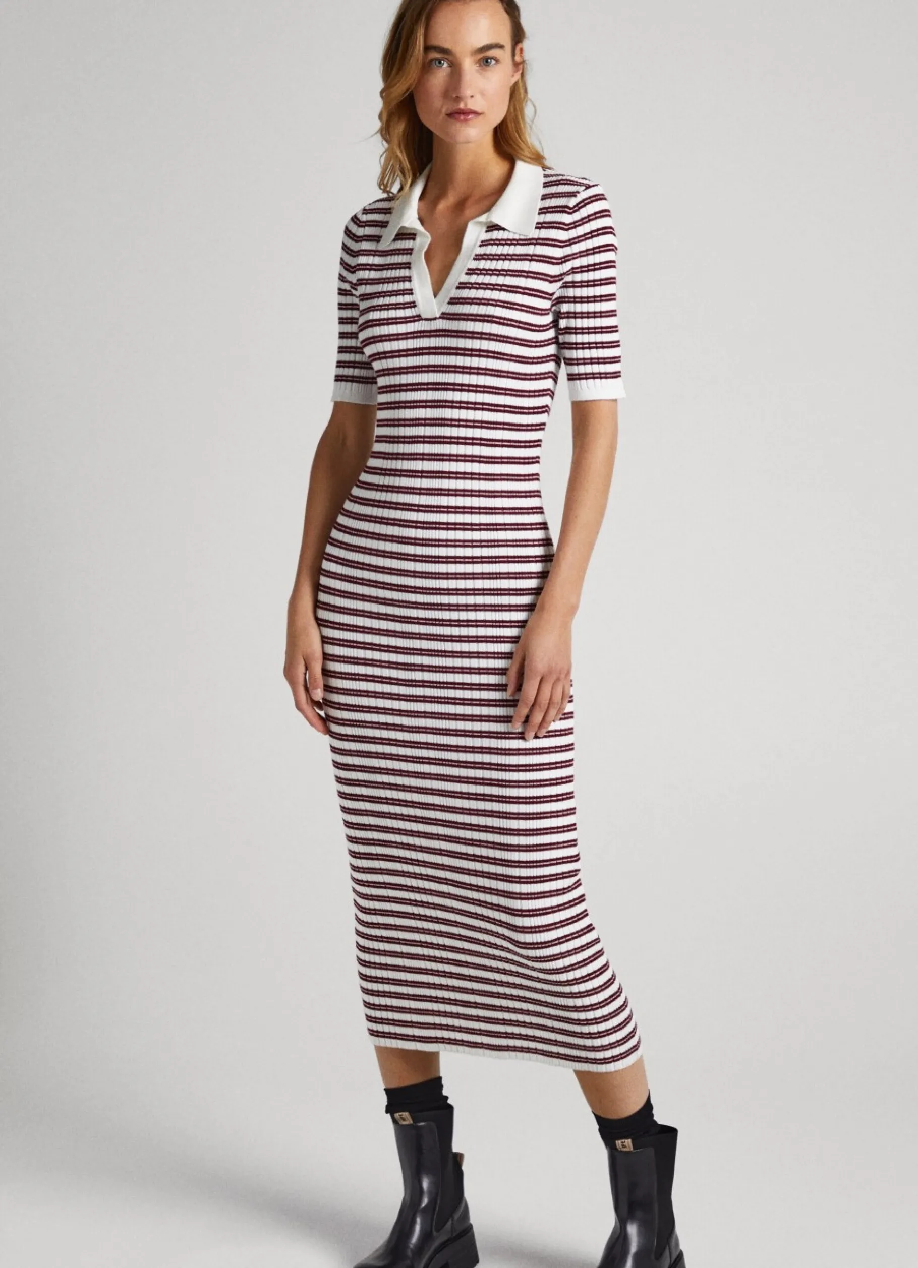 Women Pepe Jeans Two-Tone Striped Dress