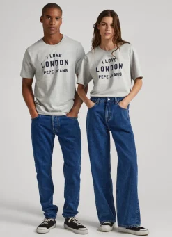 Women Pepe Jeans Unisex I Love London Printed T-Shirt