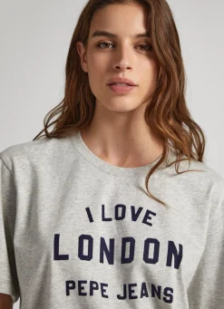 Women Pepe Jeans Unisex I Love London Printed T-Shirt