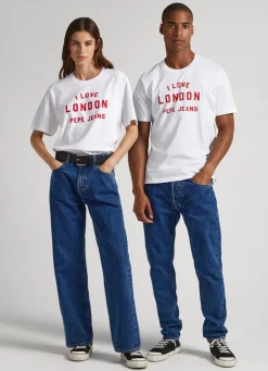 Women Pepe Jeans Unisex I Love London Printed T-Shirt