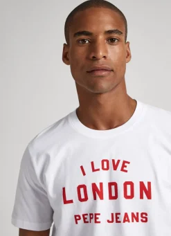 Women Pepe Jeans Unisex I Love London Printed T-Shirt