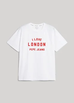 Women Pepe Jeans Unisex I Love London Printed T-Shirt