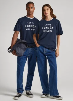 Women Pepe Jeans Unisex I Love London Printed T-Shirt