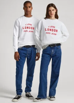 Women Pepe Jeans Unisex Printed Round Neck Sweatshirt