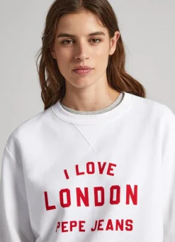 Women Pepe Jeans Unisex Printed Round Neck Sweatshirt