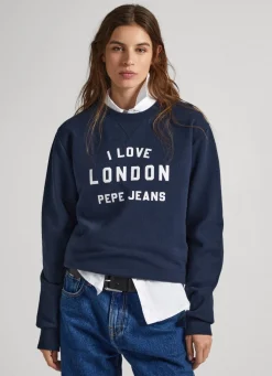Women Pepe Jeans Unisex Printed Round Neck Sweatshirt