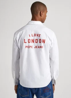 Men Pepe Jeans Unisex Shirt With I Love London Print On Back