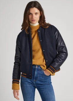 Women Pepe Jeans Varsity Bomber Jacket