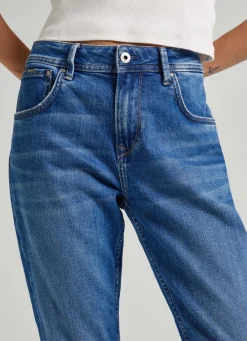 Women Pepe Jeans Violet Relaxed Fit High Waist Jean