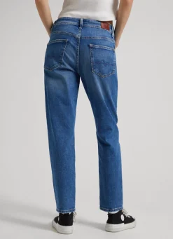Women Pepe Jeans Violet Relaxed Fit High Waist Jean
