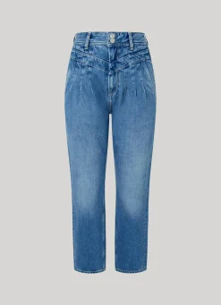 Women Pepe Jeans Violet Relaxed Fit High-Rise Jeans
