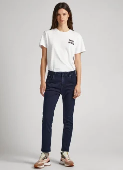 Women Pepe Jeans Violet Relaxed Fit High-Rise Jeans