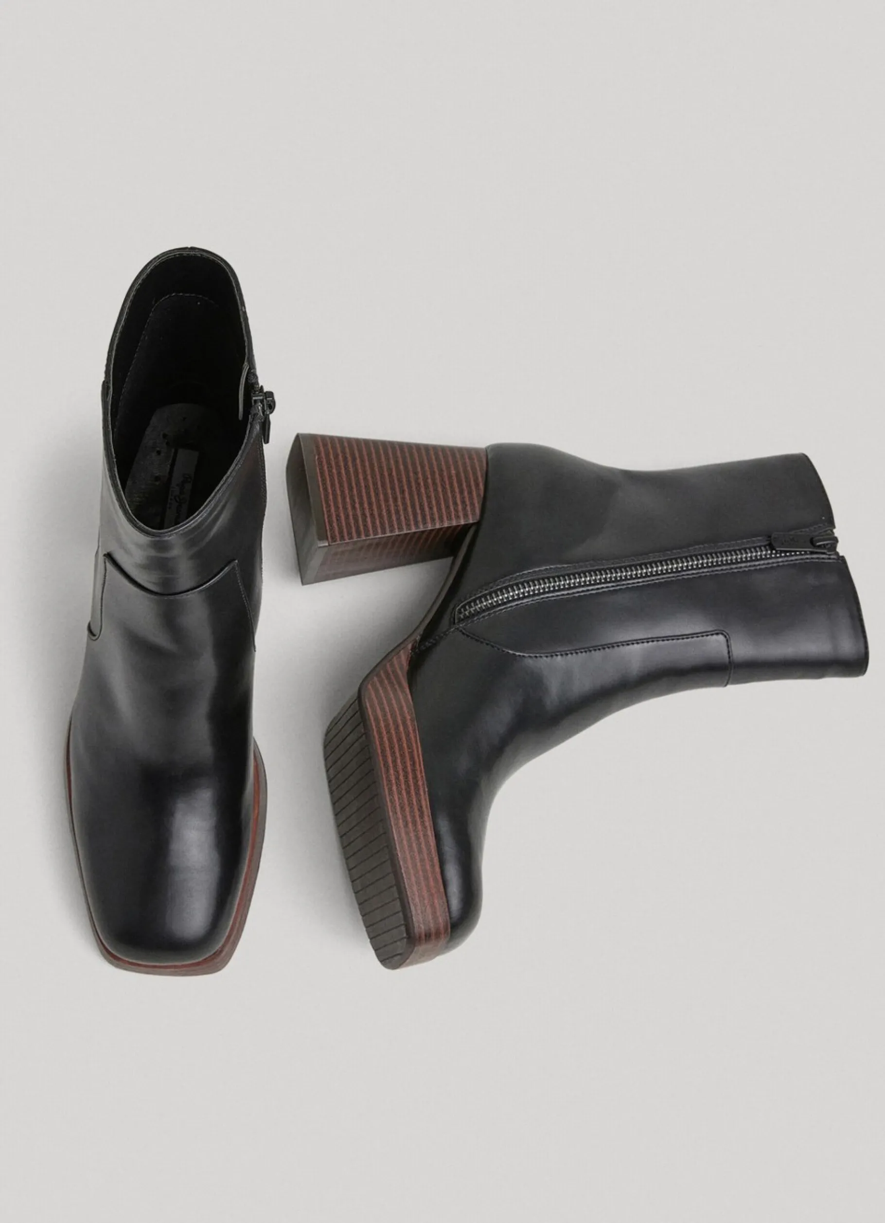Women Pepe Jeans Wooden Platform Bootie