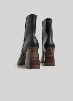 Women Pepe Jeans Wooden Platform Bootie