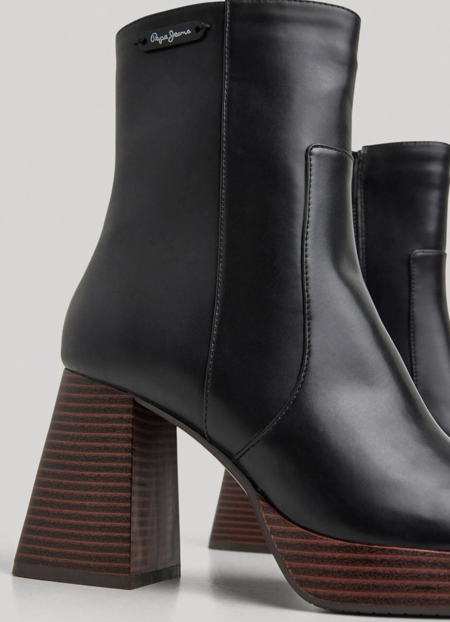 Women Pepe Jeans Wooden Platform Bootie