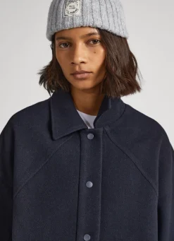 Women Pepe Jeans Wool Blend Herringbone Print Jacket