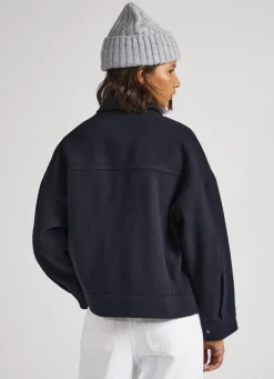 Women Pepe Jeans Wool Blend Herringbone Print Jacket