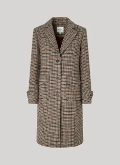 Women Pepe Jeans Wool Houndstooth Coat
