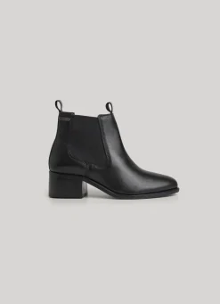 Women Pepe Jeans Zipped Leather Ankle Boots