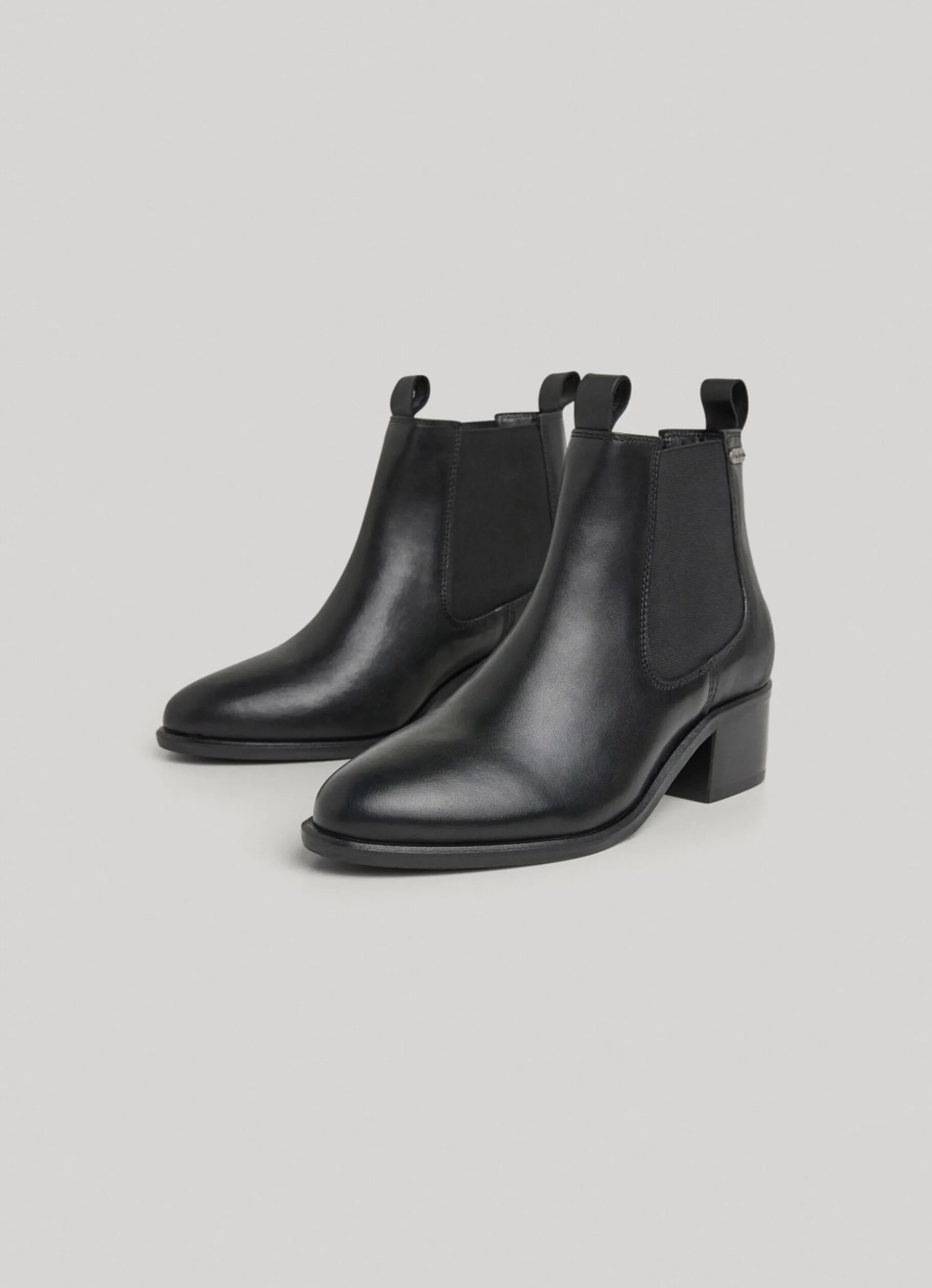 Women Pepe Jeans Zipped Leather Ankle Boots