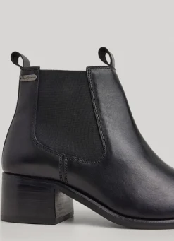 Women Pepe Jeans Zipped Leather Ankle Boots