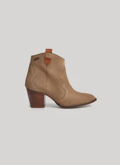 Women Pepe Jeans Zipped Suede Ankle Boots