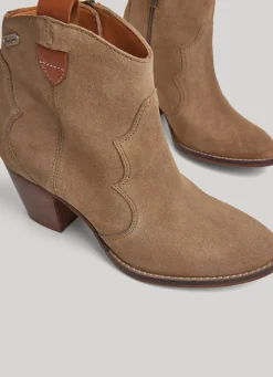 Women Pepe Jeans Zipped Suede Ankle Boots
