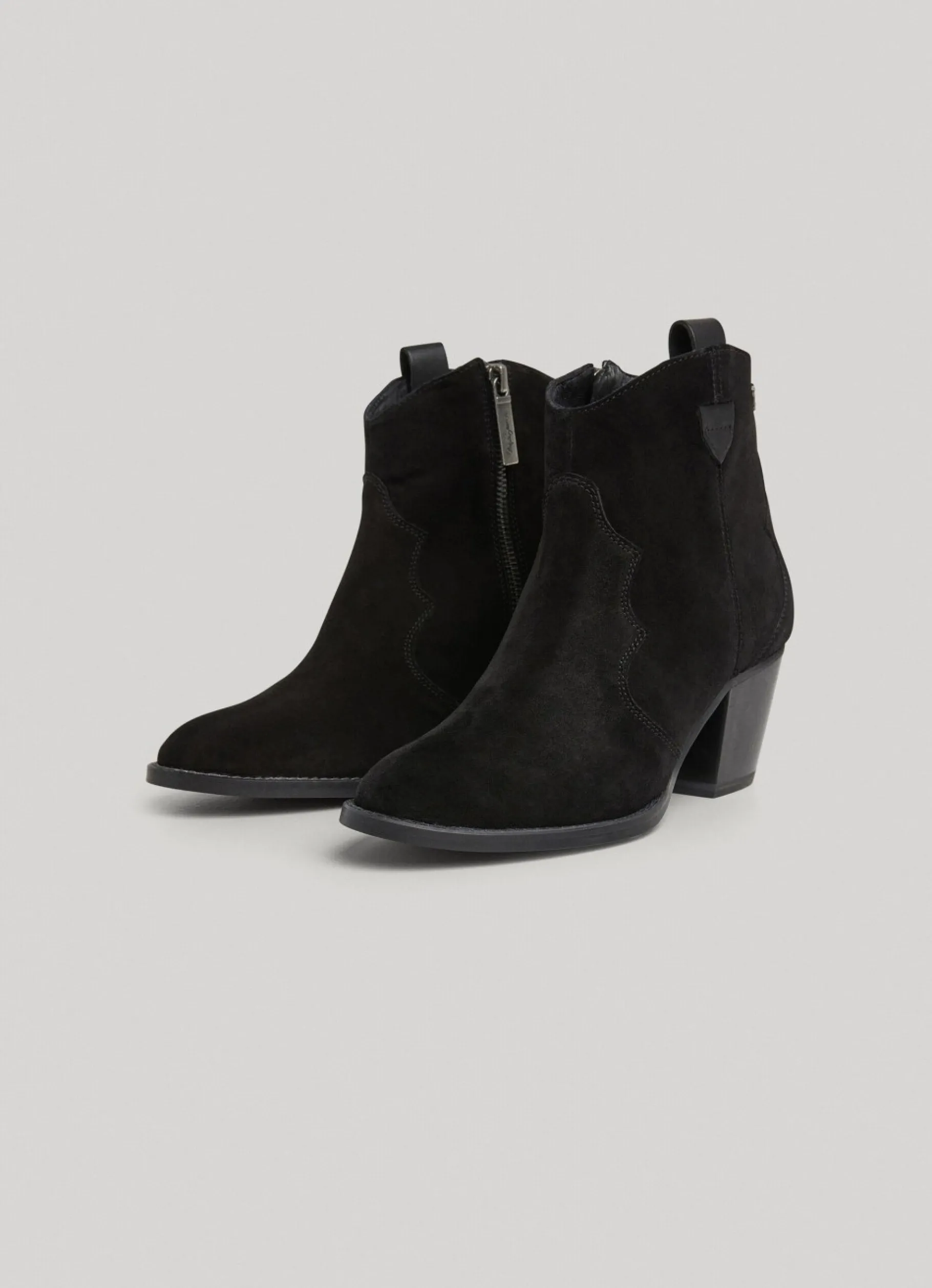 Women Pepe Jeans Zipped Suede Ankle Boots