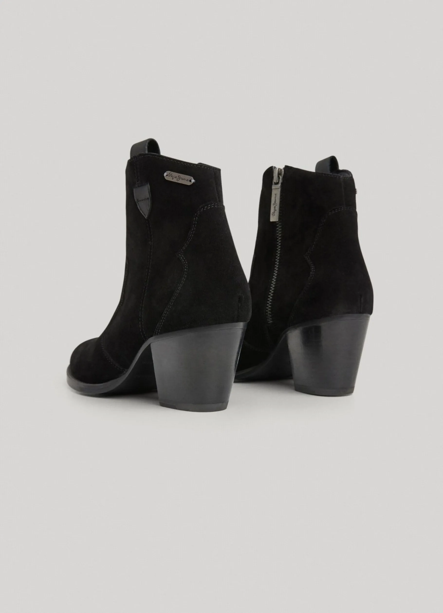 Women Pepe Jeans Zipped Suede Ankle Boots