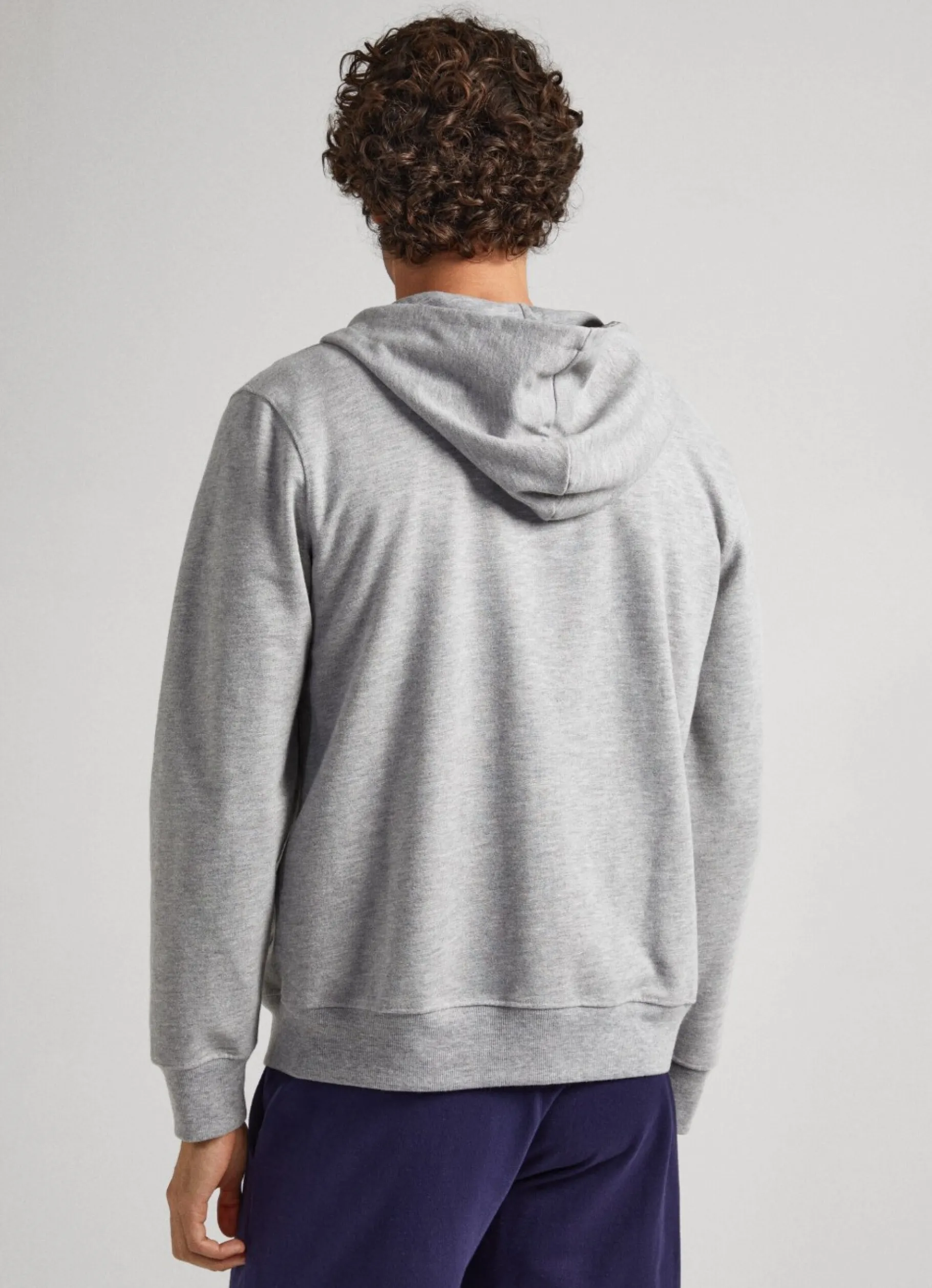 Men Pepe Jeans Zip-Up Terry Sweatshirt With Logo