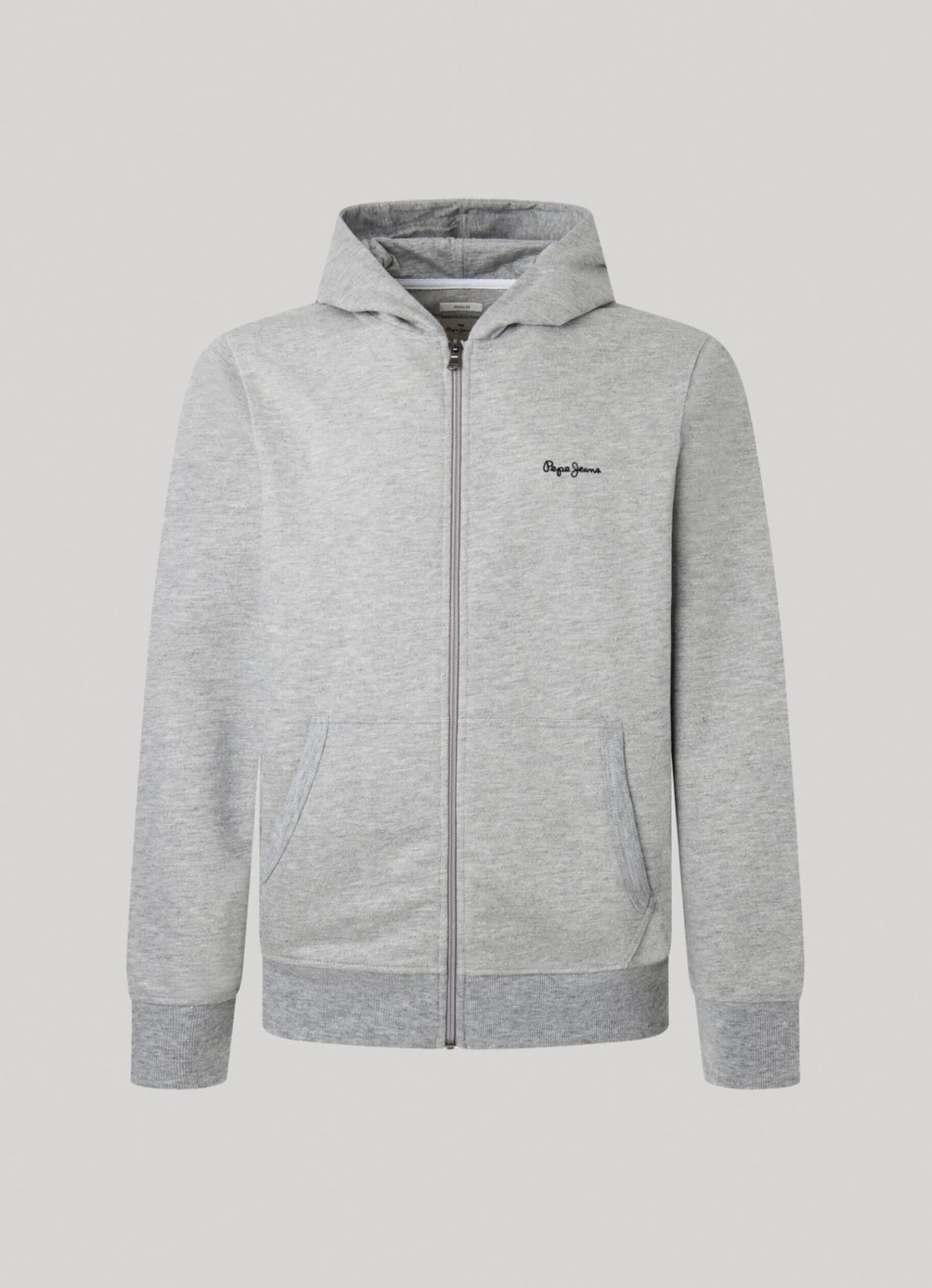 Men Pepe Jeans Zip-Up Terry Sweatshirt With Logo