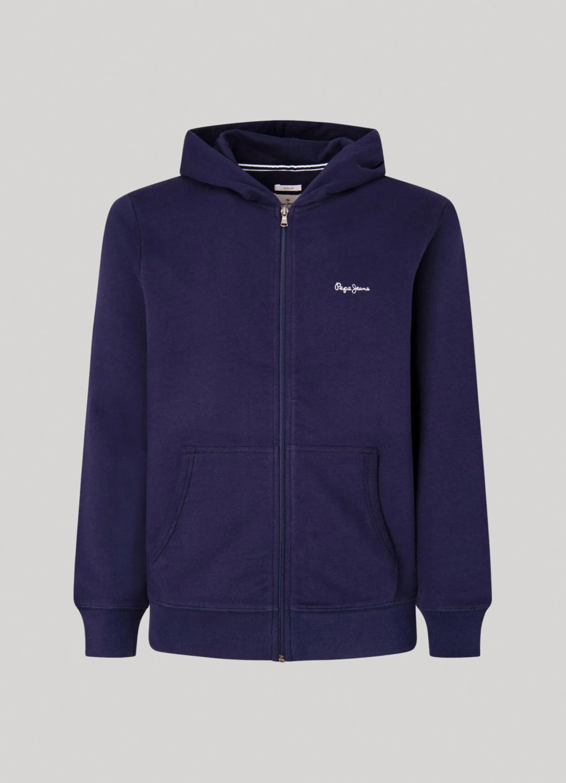 Men Pepe Jeans Zip-Up Terry Sweatshirt With Logo